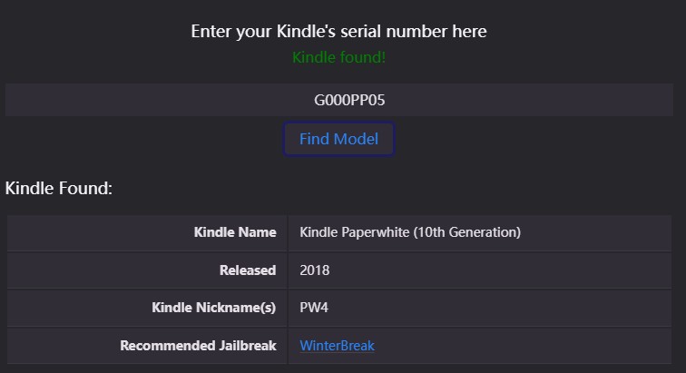 查询 Kindle 型号